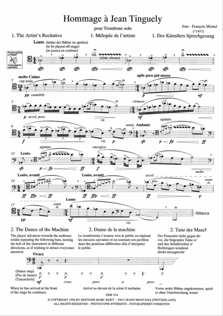 Hommage a Jean Tinguely Trombone Solo scores gallery preview page 4