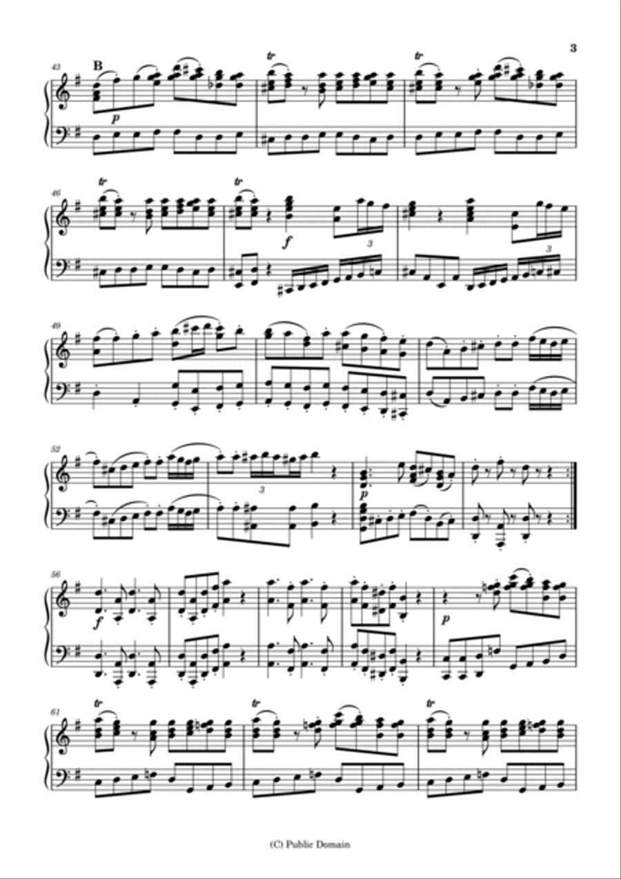 Eine Kleine Nachtmusik (Full) for Piano Piano Solo scores gallery preview page 3