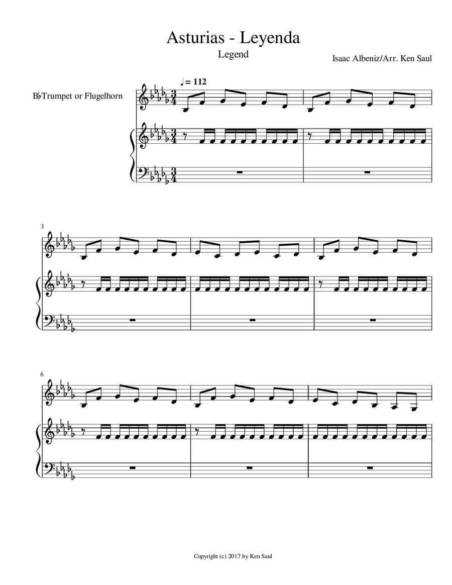Asturias - Leyenda for Trumpet and Piano Trumpet Solo scores gallery preview page 3