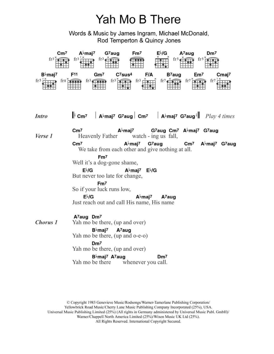 Yah Mo B There Acoustic Guitar scores gallery preview page 1