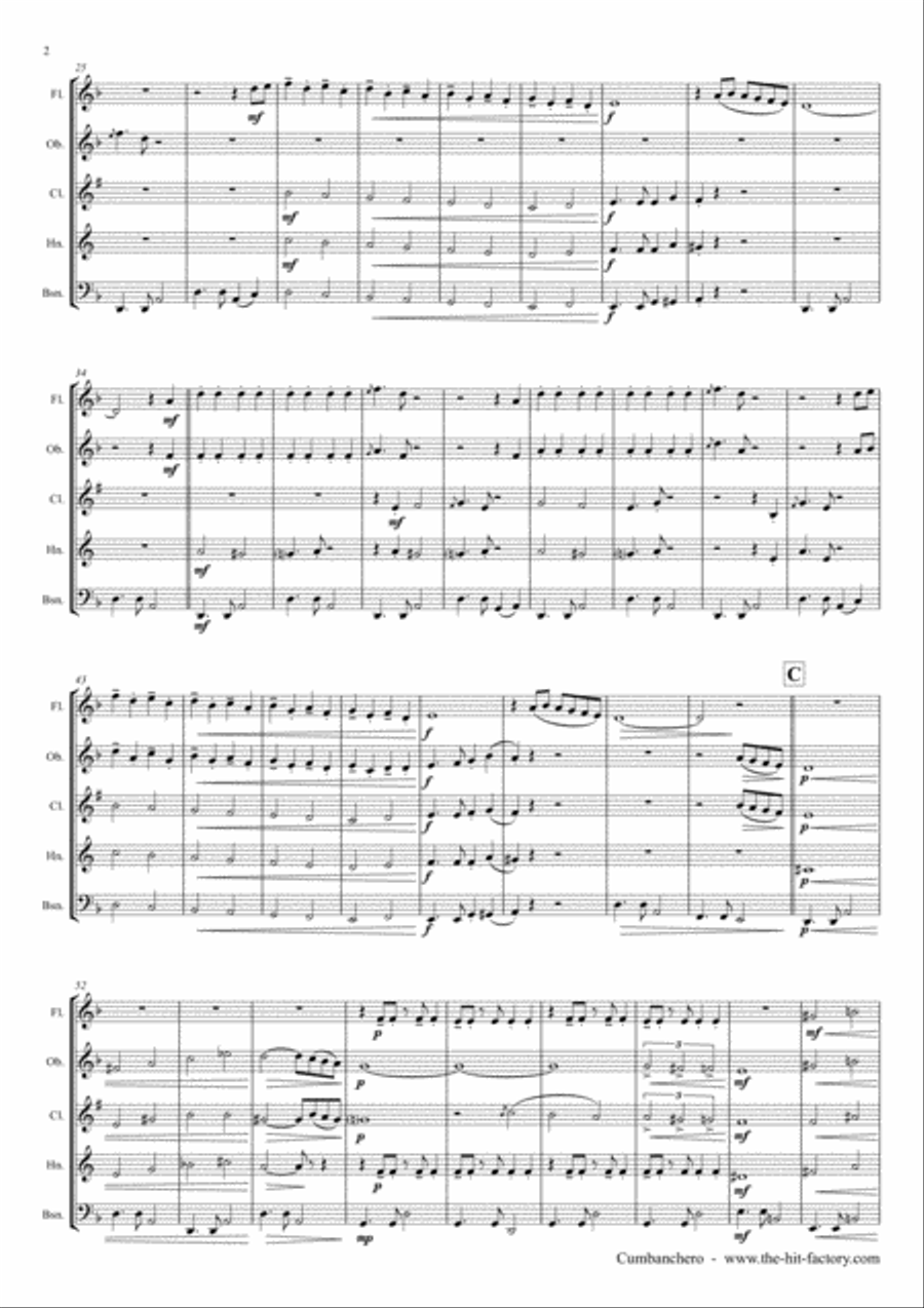 El Cumbanchero Woodwind Quintet scores gallery preview page 2