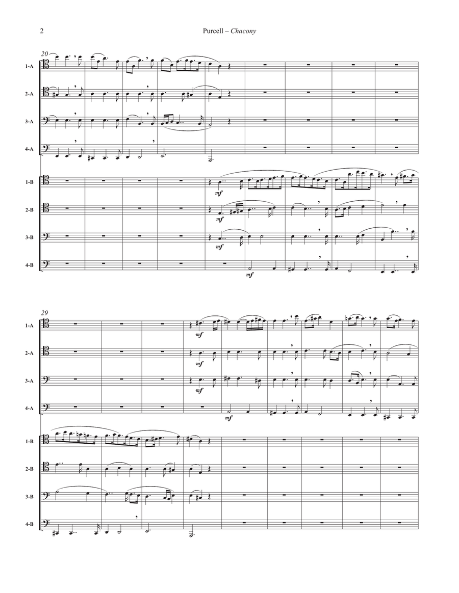Chacony for 8-part Trombone Ensemble Brass Ensemble scores gallery preview page 2