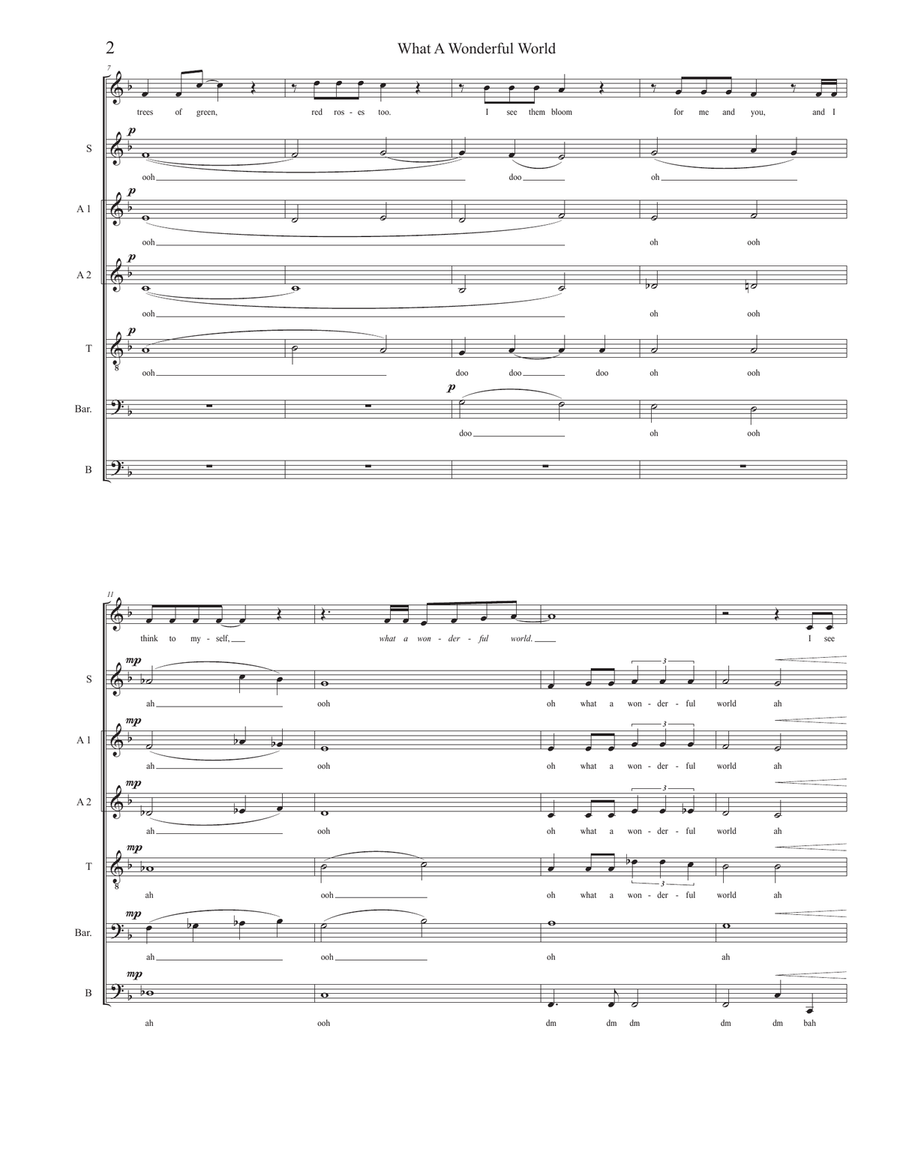 What A Wonderful World What A Wonderful World 4-Part scores gallery preview page 2