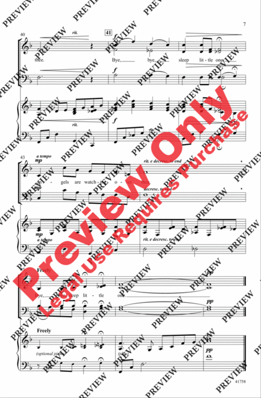 A Christmas Lullaby 4-Part scores gallery preview page 7