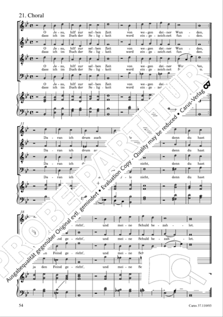 Markuspassion. Werkausgabe Reihe 1, Bd. 7 (Homilius) 4-Part scores gallery preview page 61