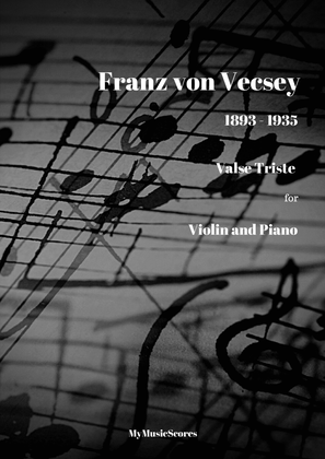 Book cover for Vecsey Valse Triste for violin and piano