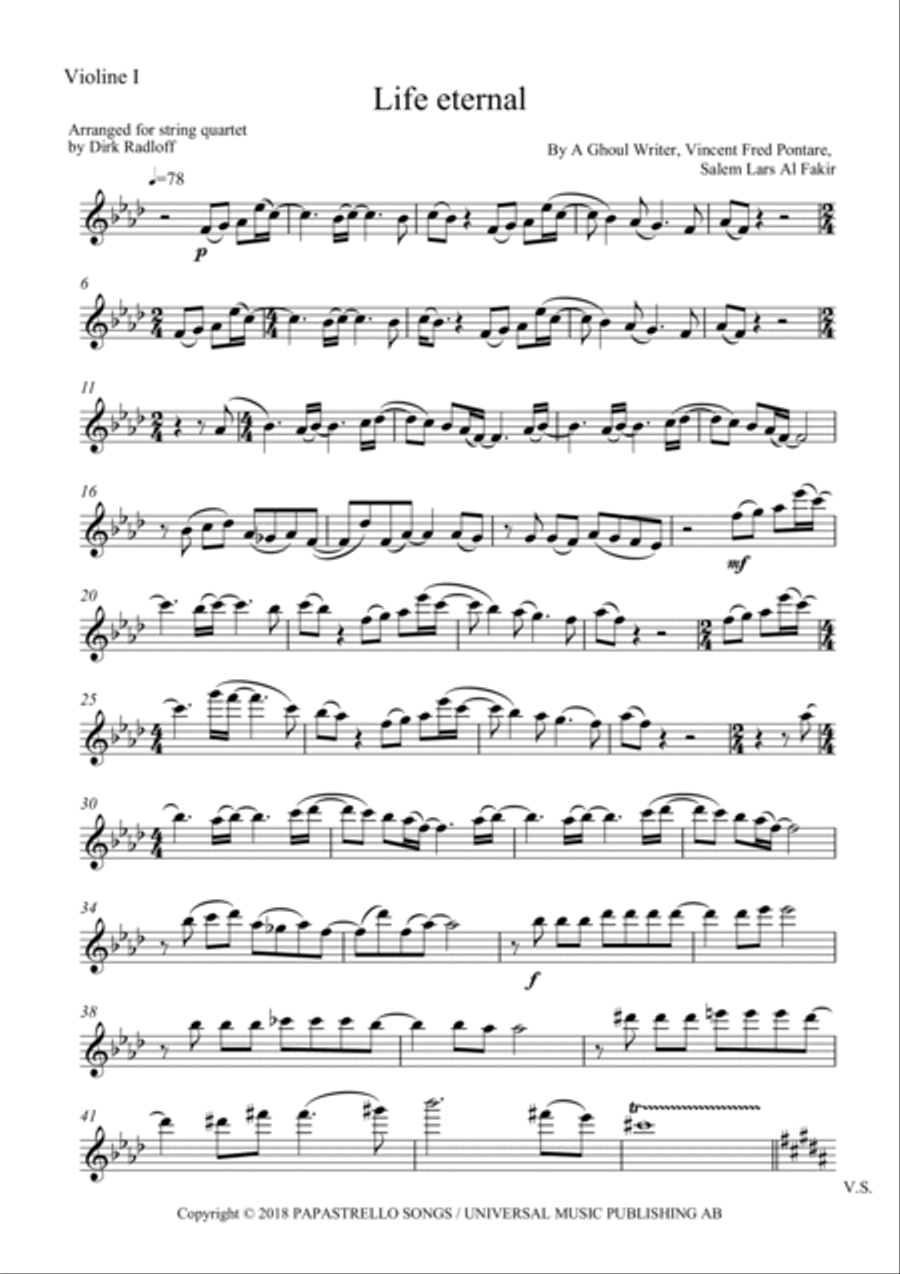 Life Eternal String Quartet scores gallery preview page 6