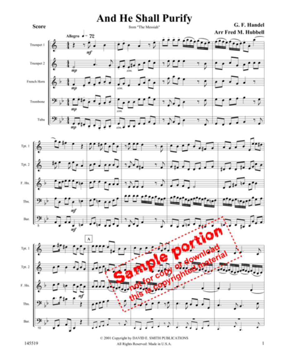 And He Shall Purify And He Shall Purify Brass Quintet scores gallery preview page 2