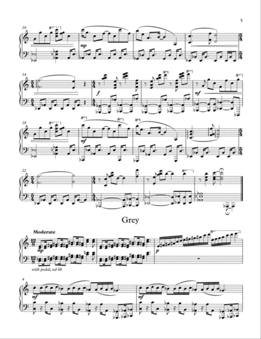 Gradient Greyscale Piano Solo scores gallery preview page 5