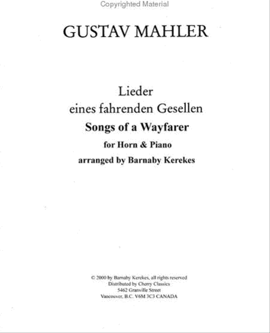 Songs of a Wayfarer for Horn in F and Piano Piano Accompaniment scores gallery preview page 2