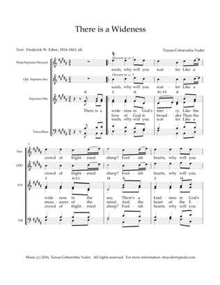 There is a Wideness - A New Melody with SATB and descant