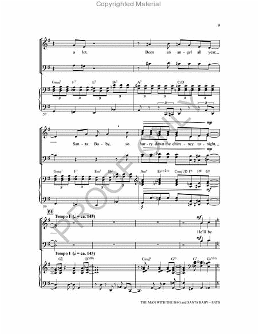 The Man With The Bag And Santa Baby 4-Part scores gallery preview page 9