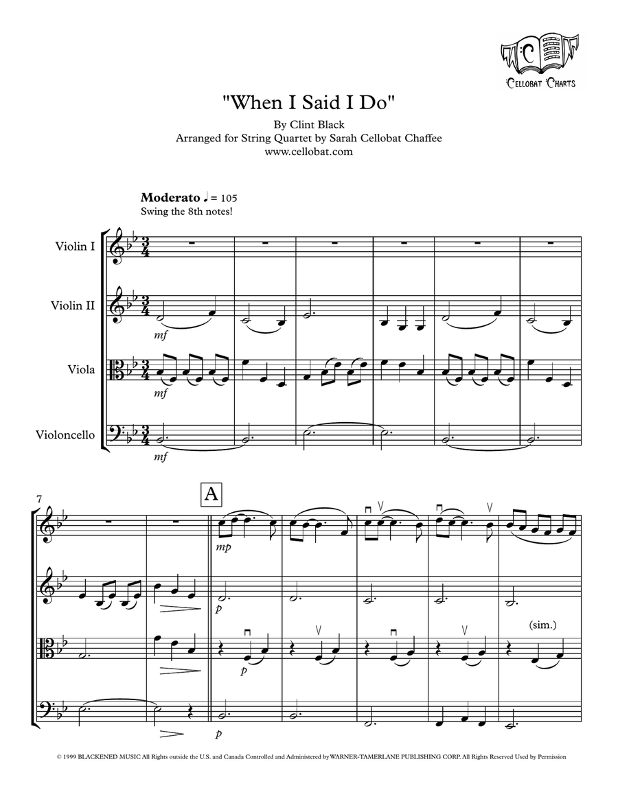 When I Said I Do String Quartet scores gallery preview page 1
