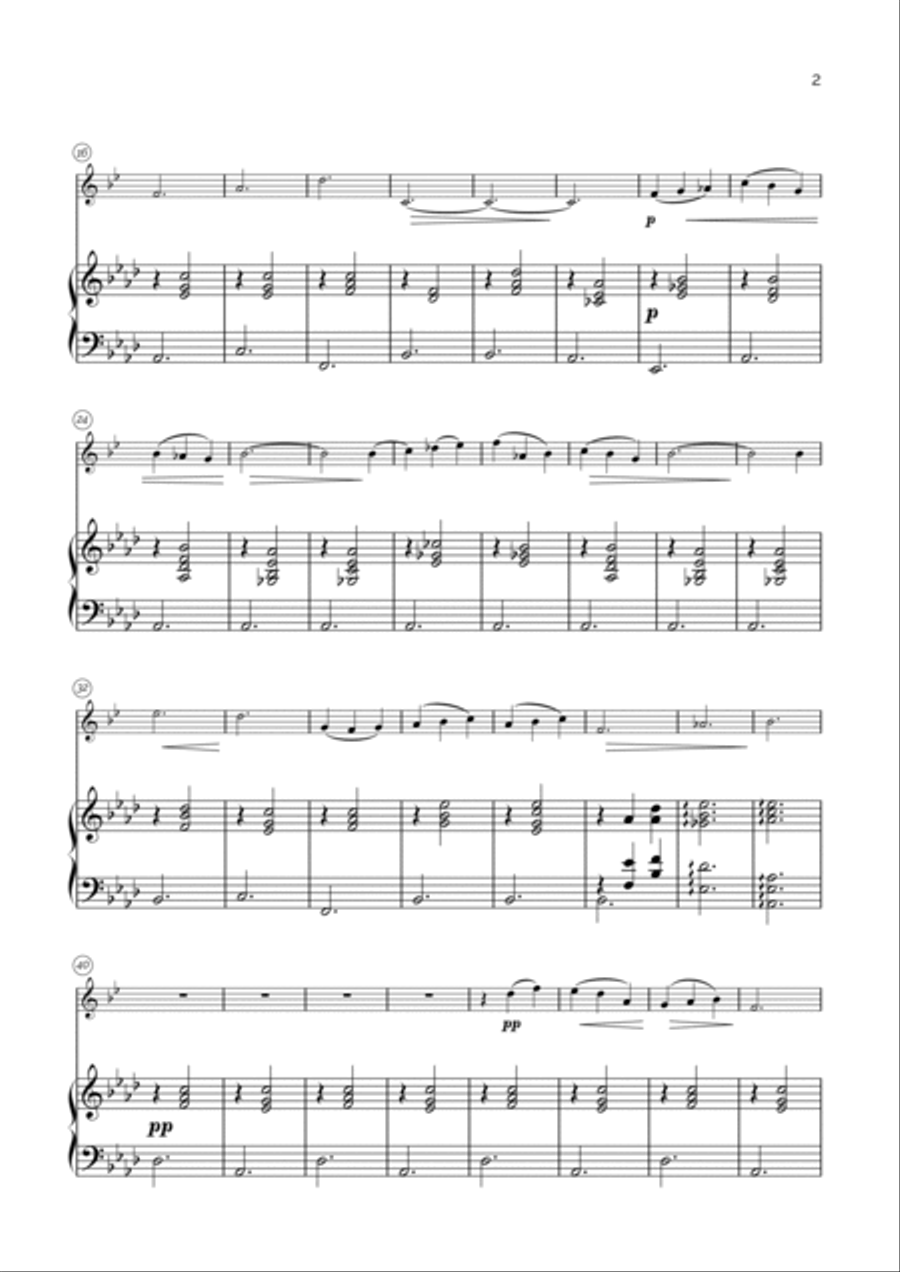 Gymnopédie No.1 for Trumpet and Piano B-Flat Trumpet scores gallery preview page 2