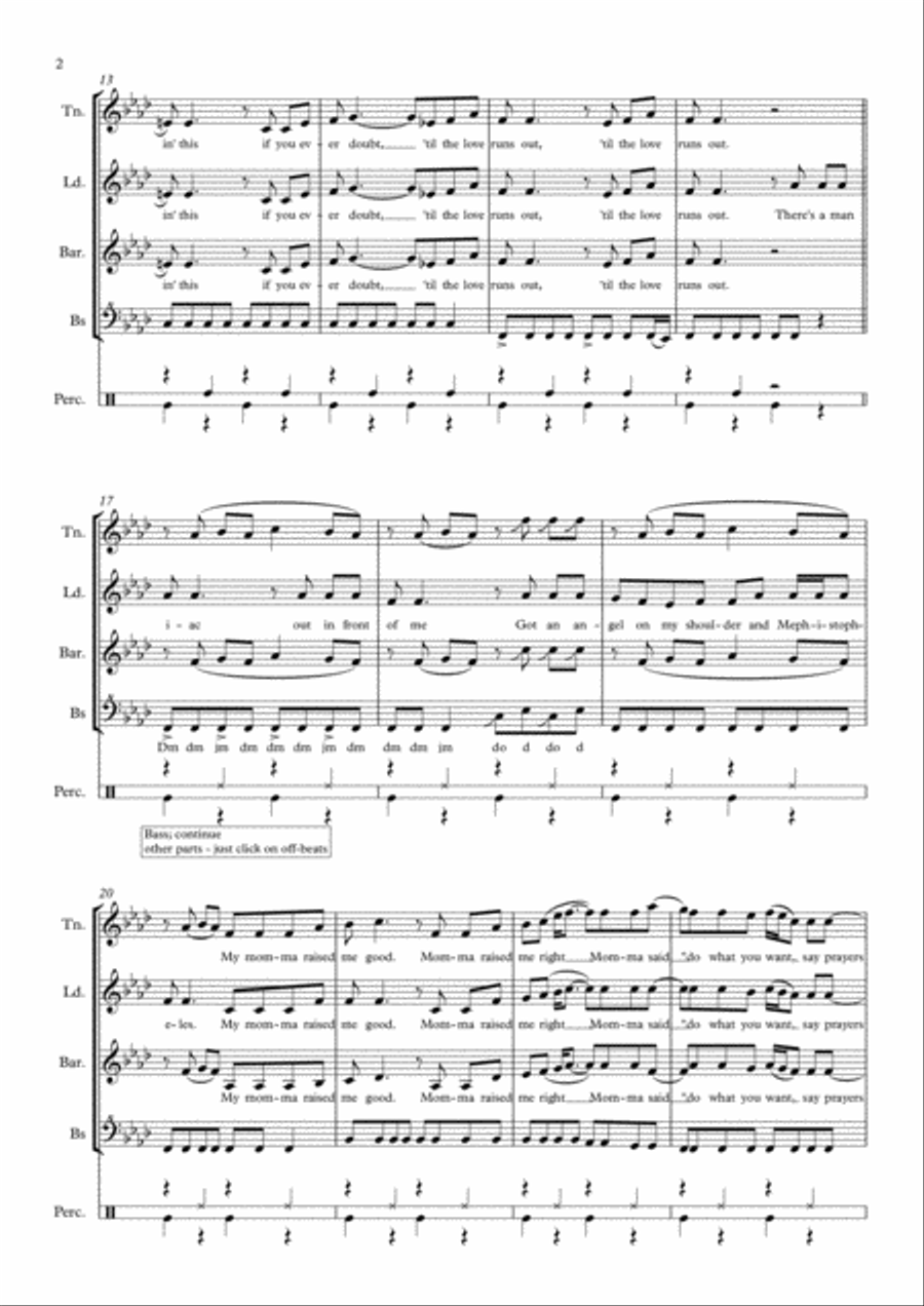 Love Runs Out TTBB scores gallery preview page 2
