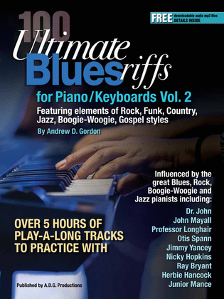 Book cover for 100 Ultimate Blues Riffs for Piano/Keyboards Volume 2