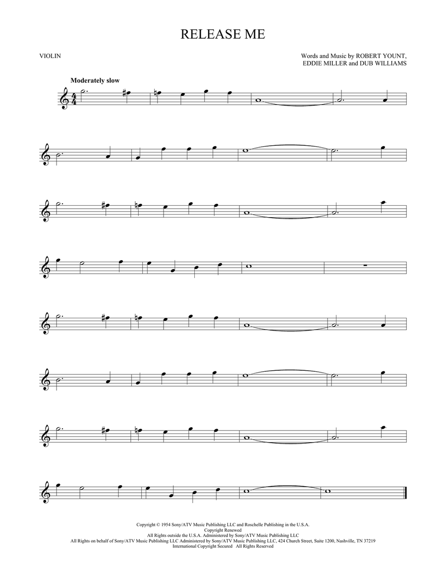 Release Me Violin Solo scores gallery preview page 1