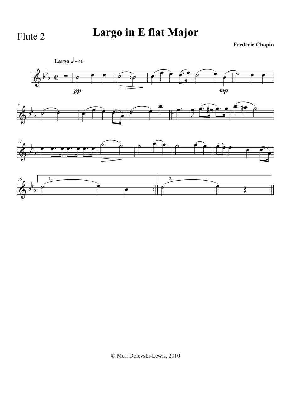 Largo in E flat major: for mixed woodwind ensemble Woodwind Ensemble scores gallery preview page 6