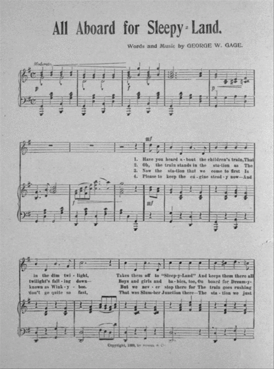 All Aboard for Sleepy Land. A Charming Children's Song Voice scores gallery preview page 2