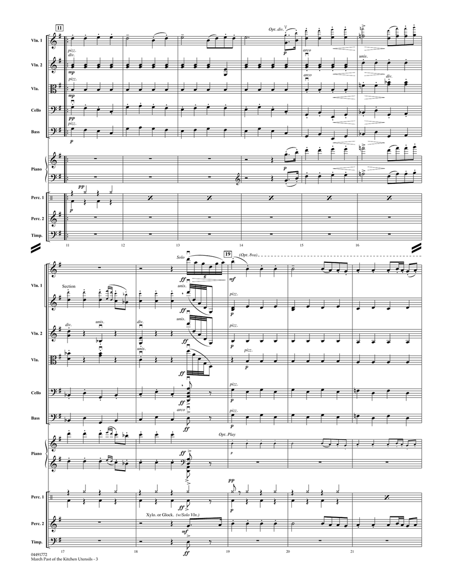March Past of the Kitchen Utensils (from The Wasps) - Conductor Score (Full Score) String Orchestra scores gallery preview page 3