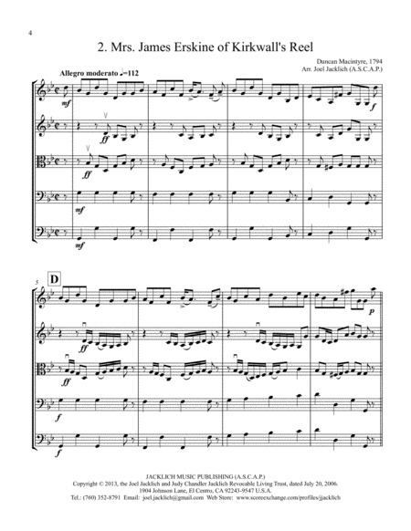 The Duncan Macintyre Suite of Scottish Dances for String Orchestra (or String Quartet) image number null