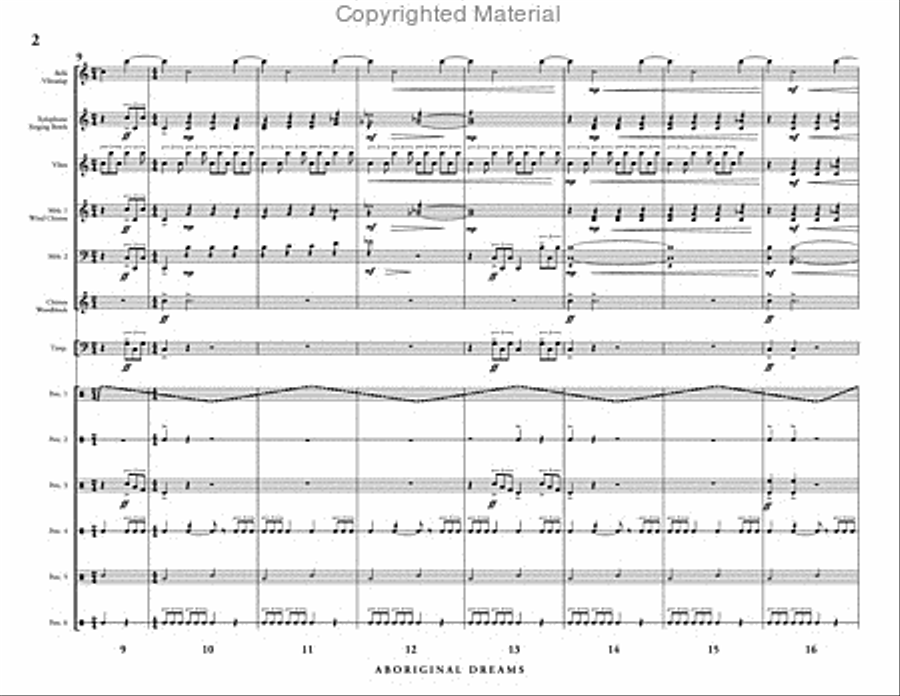 Aboriginal Dreams Percussion Ensemble scores gallery preview page 3