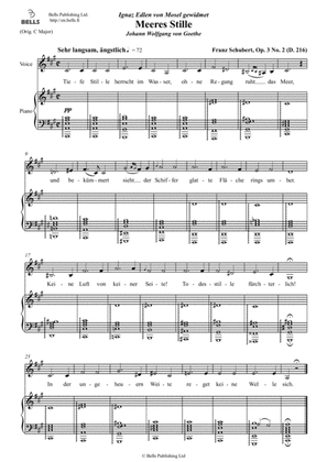 Meeres Stille, Op. 3 No. 2 (D. 216) (A Major)