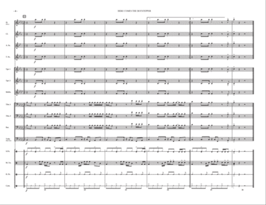 Here Comes The Hotstepper Marching Band scores gallery preview page 4