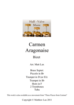 Book cover for Aragonaise from Bizet's Carmen (Brass Septet)