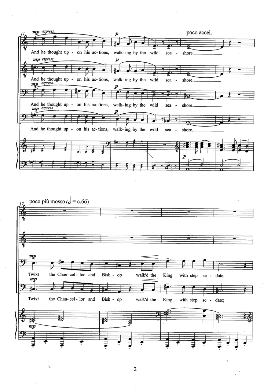 A Song of Canute (male voice choir and piano) TTBB scores gallery preview page 3
