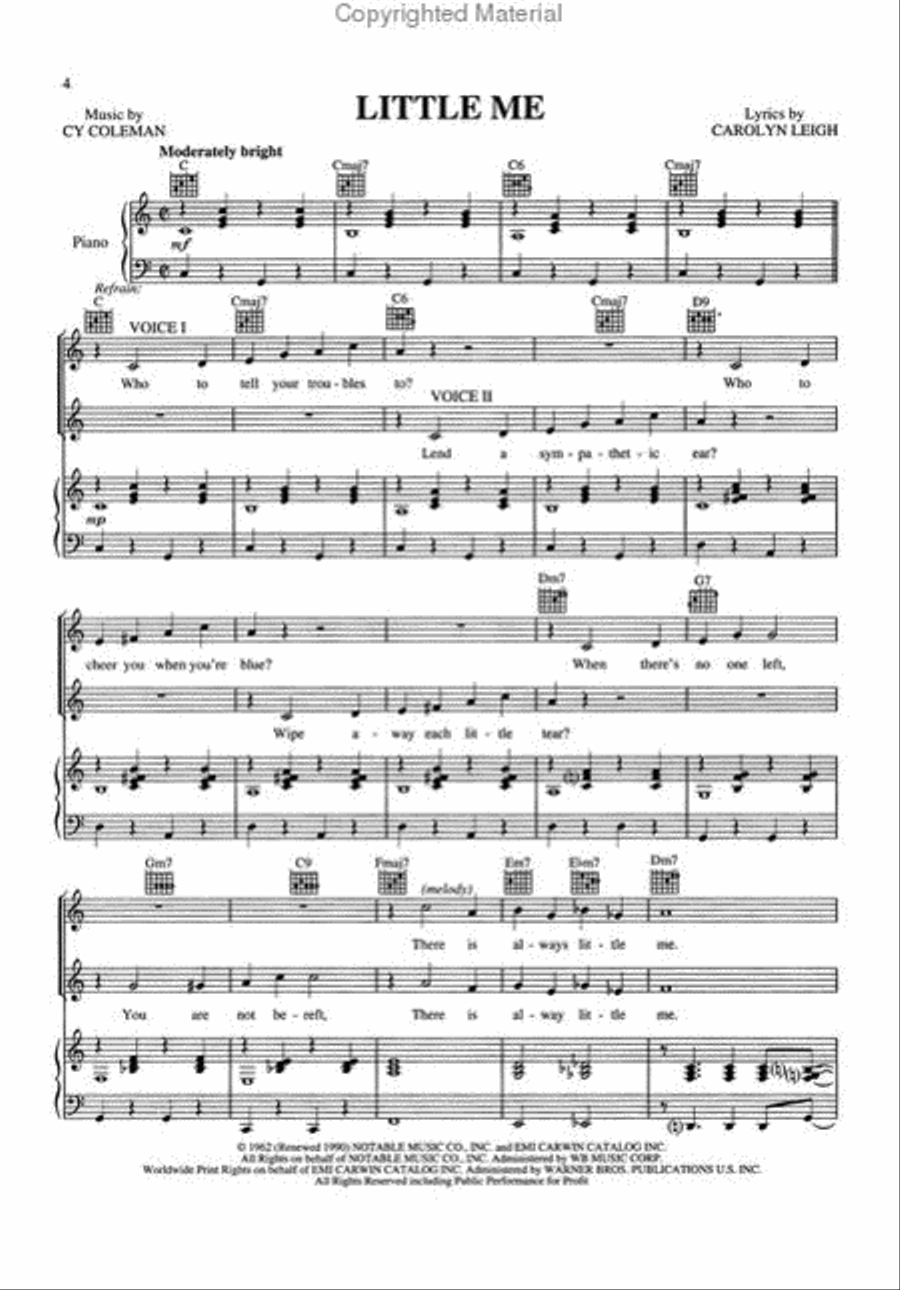 Little Me (Vocal Selections) Piano, Vocal, Guitar scores gallery preview page 2