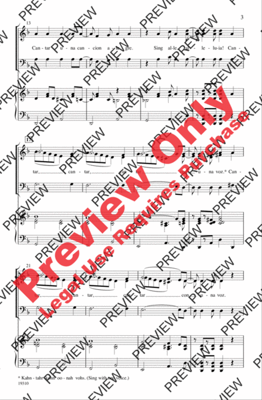¡Cantar! (Sing!) 3-Part scores gallery preview page 3