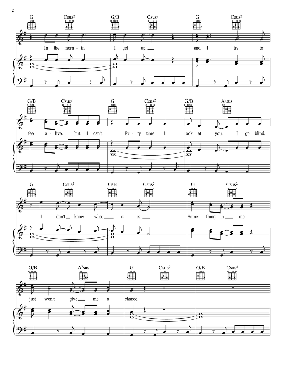 I Go Blind Piano, Vocal, Guitar scores gallery preview page 2