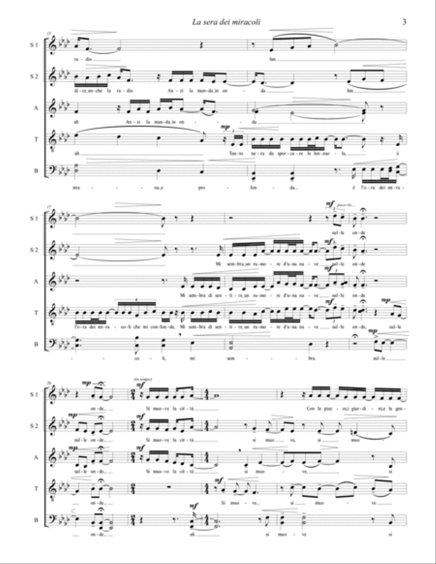 La Sera Dei Miracoli A Cappella scores gallery preview page 3