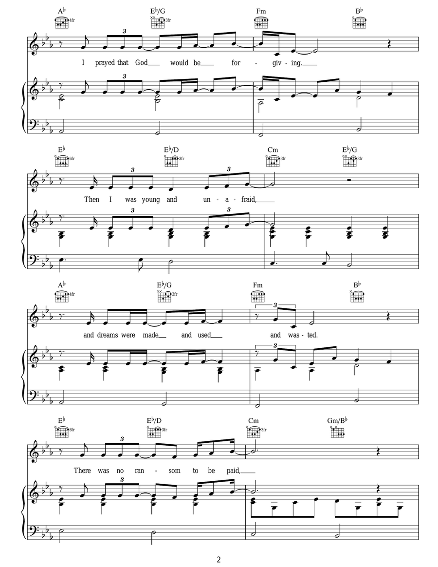 I Dreamed A Dream Guitar scores gallery preview page 2