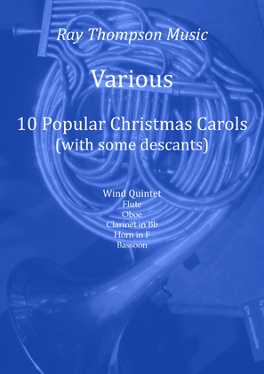 Book cover for 10 Popular Christmas Carols (With Some Descants) - wind quintet