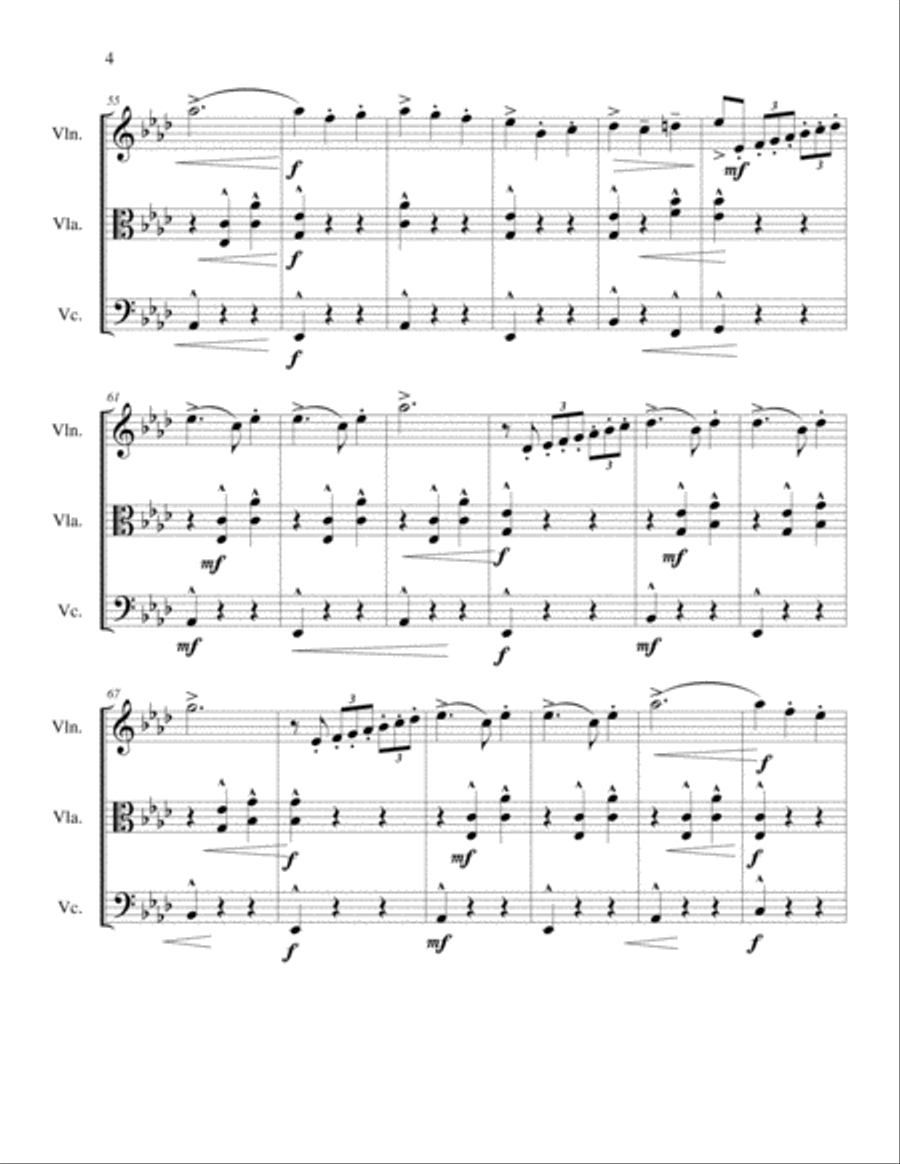 String Trio No 1 in C minor, Op 3 Mvmt 3 String Trio scores gallery preview page 4