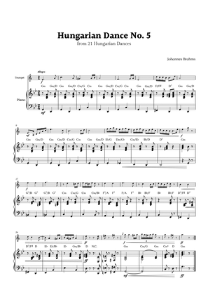 Hungarian Dance No. 5 by Brahms for Trumpet and Piano with Chords