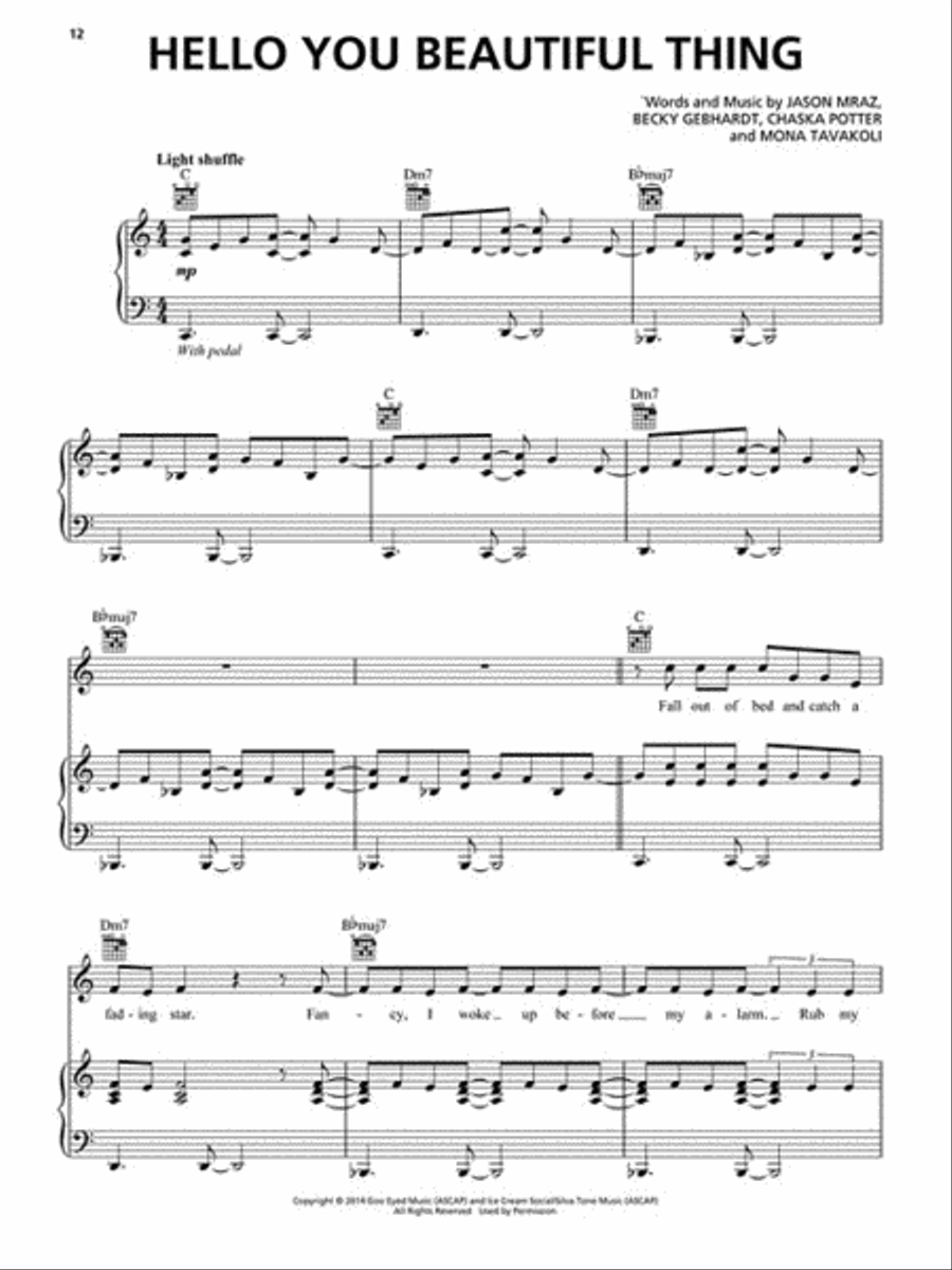 Jason Mraz - Yes! Jason Mraz - Yes! Piano, Vocal, Guitar scores gallery preview page 4