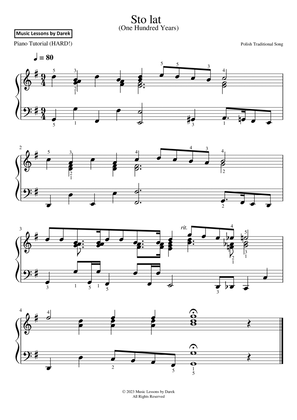 Sto lat (One Hundred Years), Polish Traditional Song [HARD PIANO]