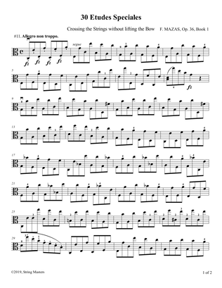 Mazas, Etudes for Viola Op 36, Book 1, No.11
