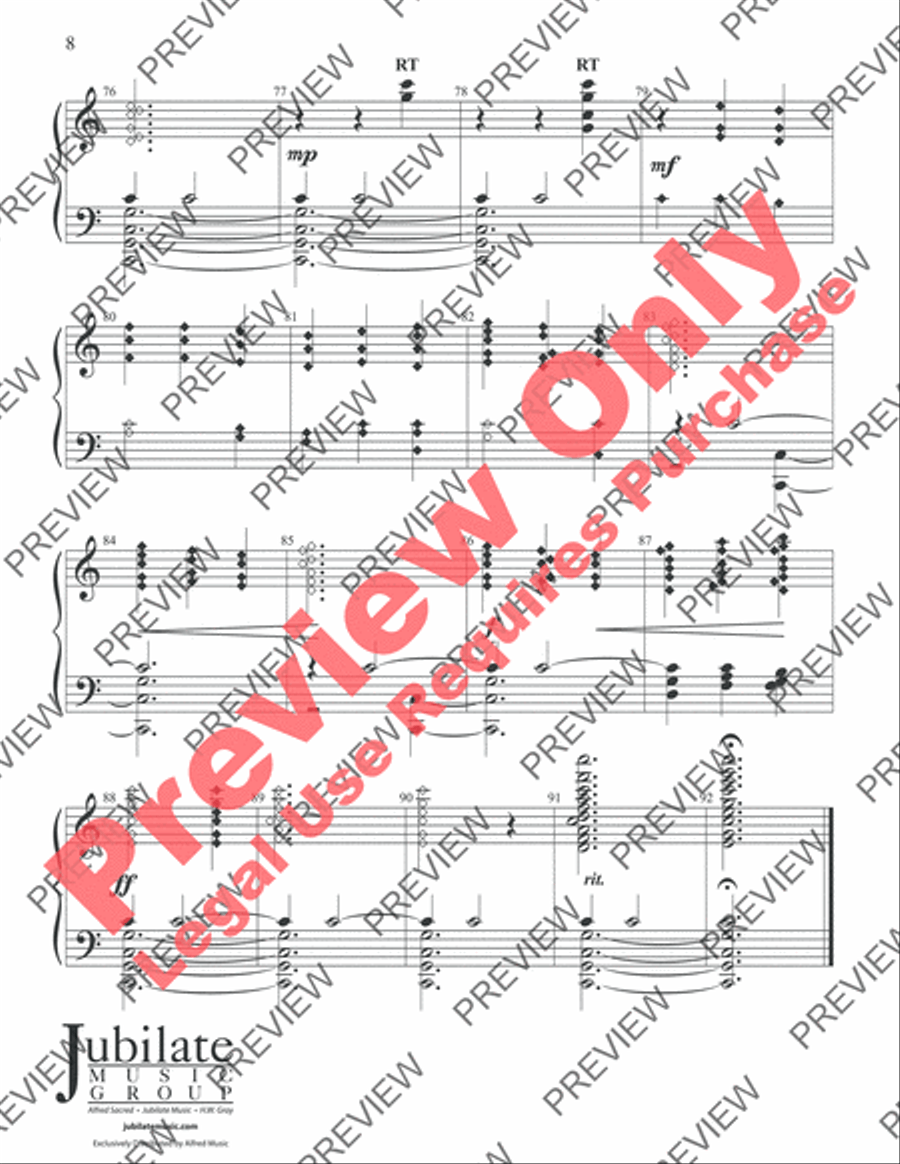 Celebration on Praise to the Lord Handbell Choir scores gallery preview page 8
