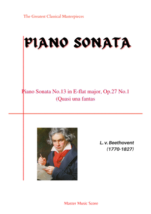 Book cover for Beethoven-Piano Sonata No.13 in E♭major, Op.27 No.1 (Quasi una fantas