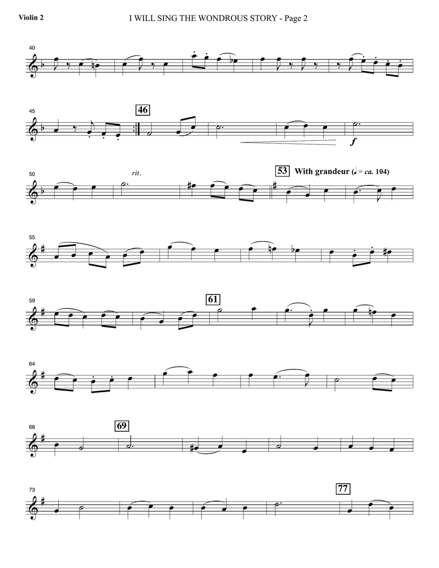 Testimony of Life - Violin 2 Choir scores gallery preview page 4