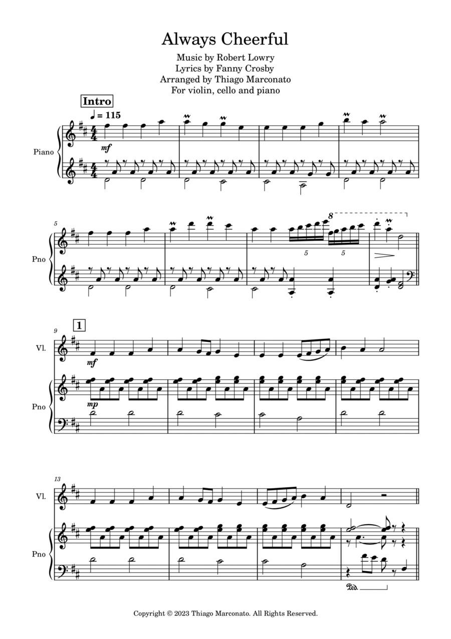 Always Cheerful Piano Trio scores gallery preview page 1