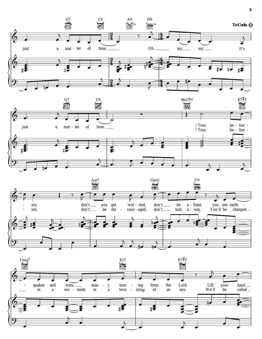 It's Just A Matter Of Time Piano, Vocal, Guitar scores gallery preview page 3