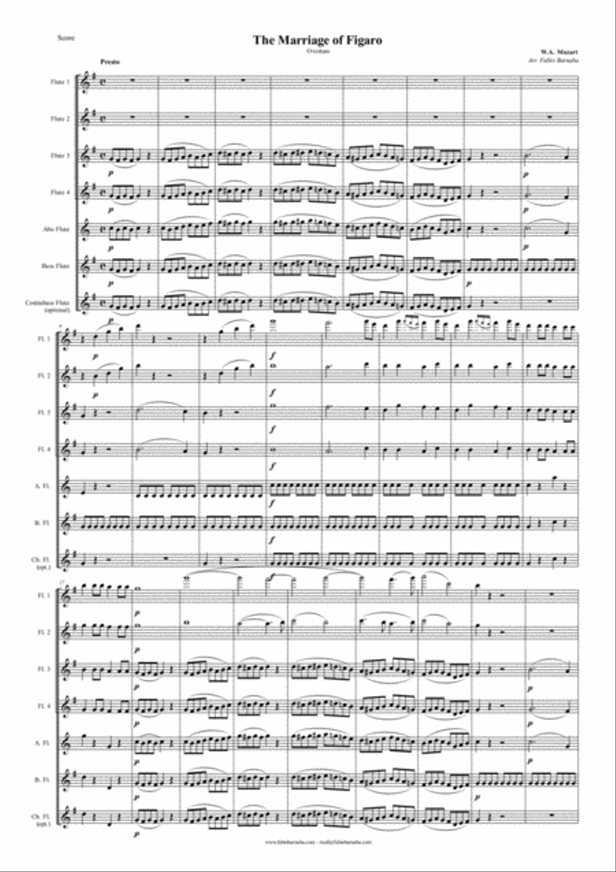 The Marriage of Figaro - Overture for Flute Choir Flute Choir scores gallery preview page 2