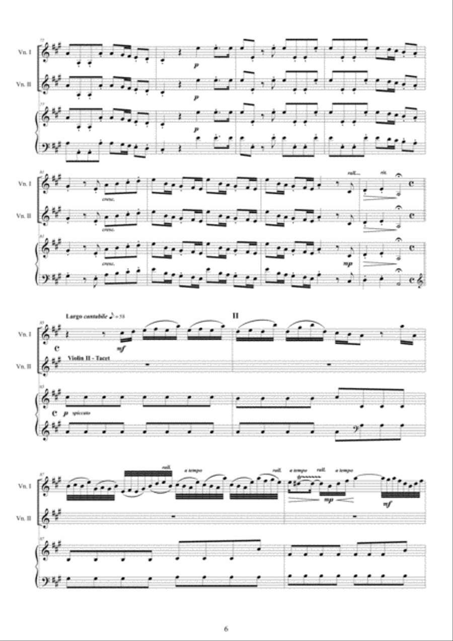 Vivaldi - Violin Concerto No.5 in A major RV 519 Op.3 for Two Violins and Piano Violin Solo scores gallery preview page 6