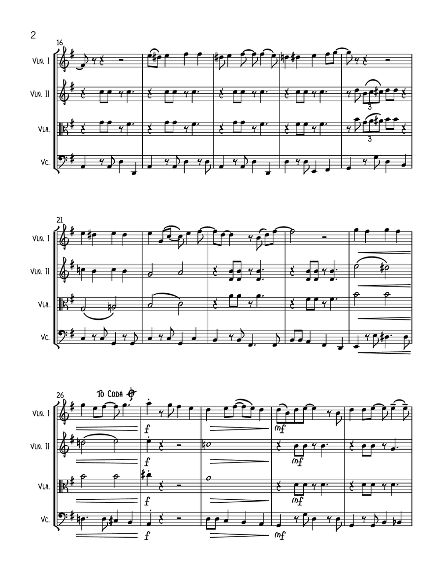 Rockin' Around The Christmas Tree String Quartet scores gallery preview page 2