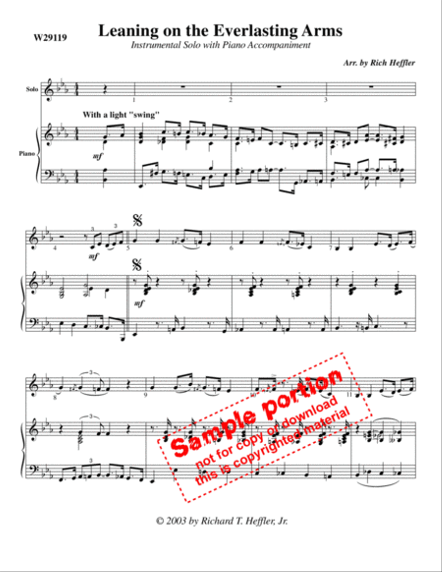Leaning On The Everlasting Arms Clarinet Solo scores gallery preview page 2